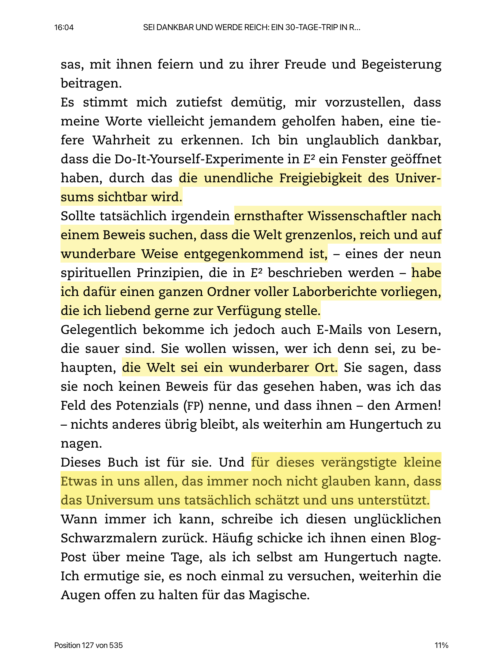 Sei dankbar und werde reich - Einleitung Fortsetzung 2 - Pam Grout
