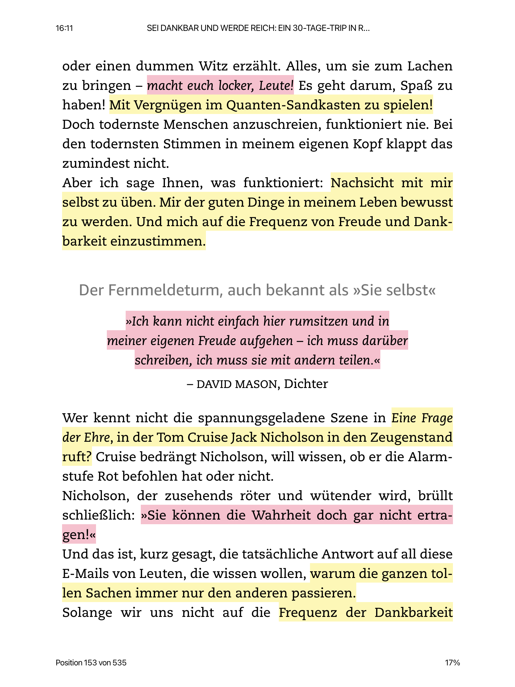 Sei dankbar und werde reich - Einleitung Fortsetzung 4 - Pam Grout